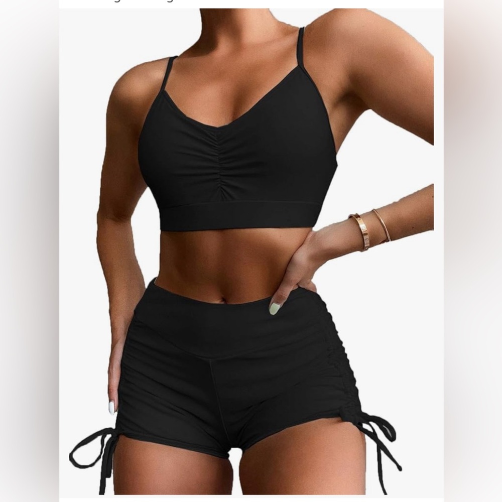 Shein black bathing suit set size M